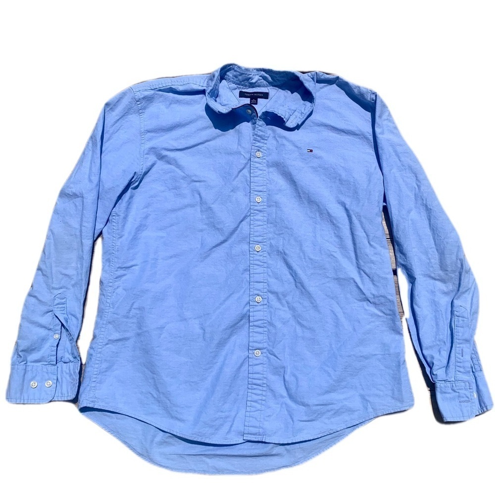 💚 Tommy Hilfiger Men’s Blue Oxford Button-Down Shirt XL